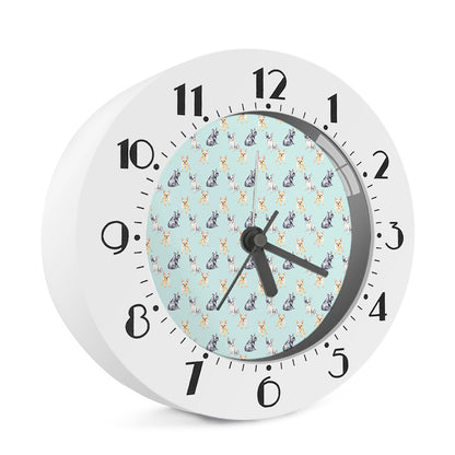 Watercolor French Bulldog Pattern Print Alarm Clock