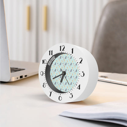 Watercolor French Bulldog Pattern Print Alarm Clock