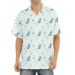 Watercolor French Bulldog Pattern Print Aloha Shirt