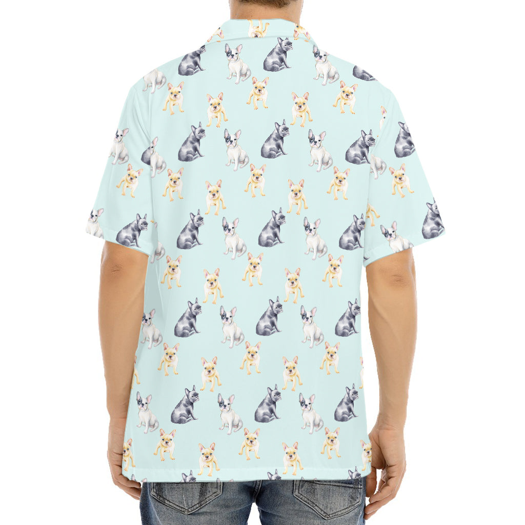 Watercolor French Bulldog Pattern Print Aloha Shirt