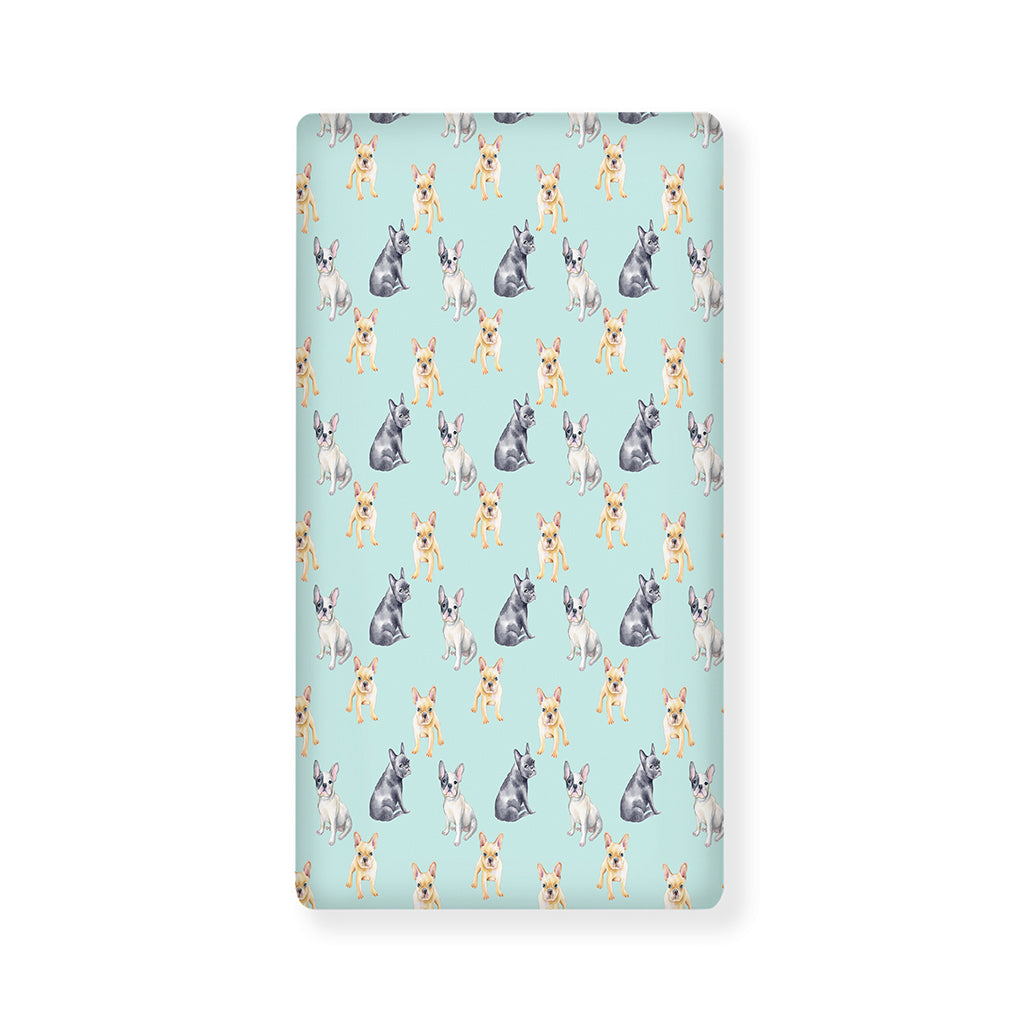 Watercolor French Bulldog Pattern Print Baby Crib Sheet