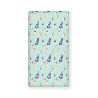 Watercolor French Bulldog Pattern Print Baby Crib Sheet