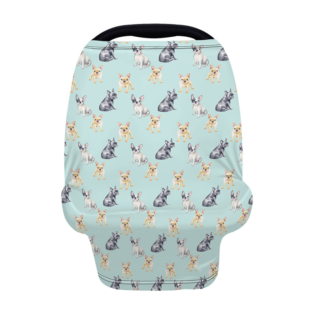 Watercolor French Bulldog Pattern Print Baby Seat Cover