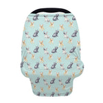 Watercolor French Bulldog Pattern Print Baby Seat Cover