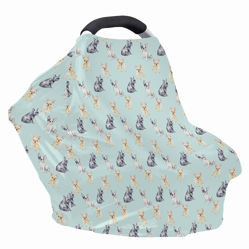 Watercolor French Bulldog Pattern Print Baby Seat Cover