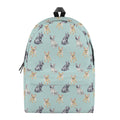 Watercolor French Bulldog Pattern Print School Backpack