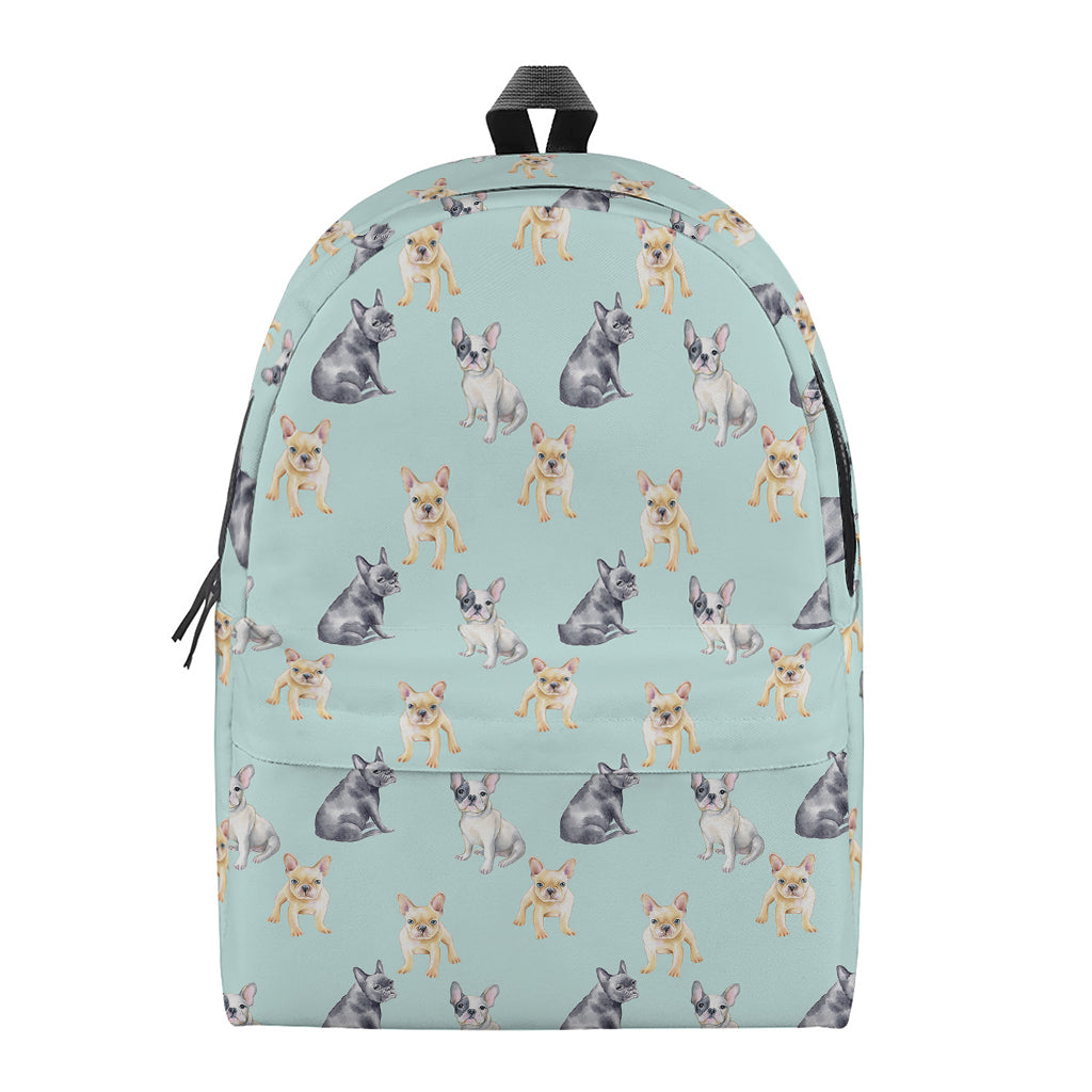 Watercolor French Bulldog Pattern Print Backpack