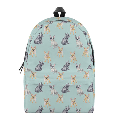 Watercolor French Bulldog Pattern Print Backpack