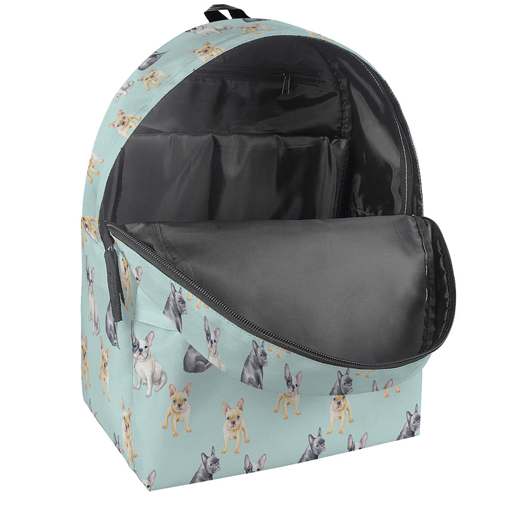 Watercolor French Bulldog Pattern Print Backpack