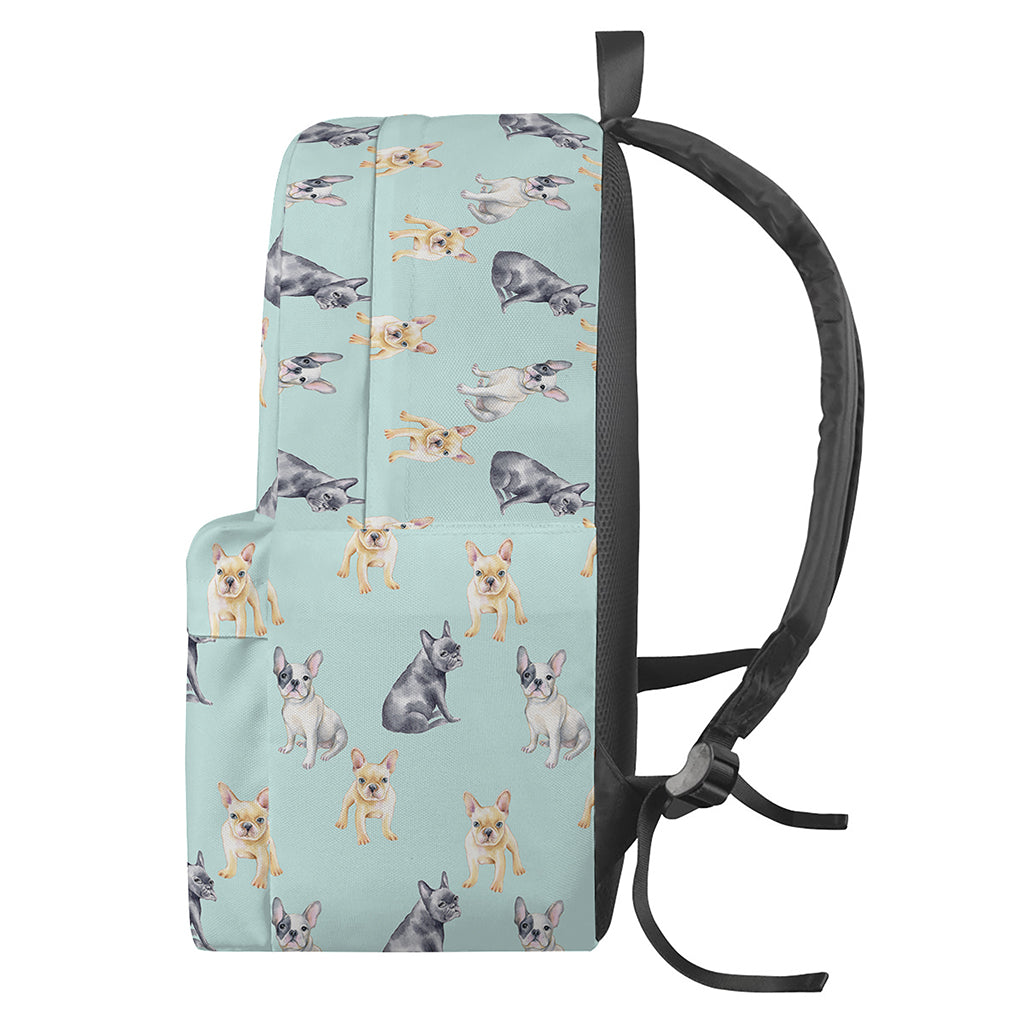 Watercolor French Bulldog Pattern Print Backpack