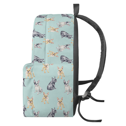 Watercolor French Bulldog Pattern Print Backpack