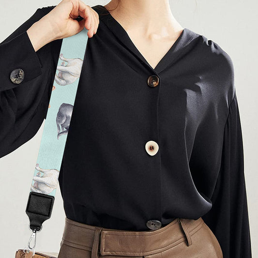 Watercolor French Bulldog Pattern Print Bag Strap