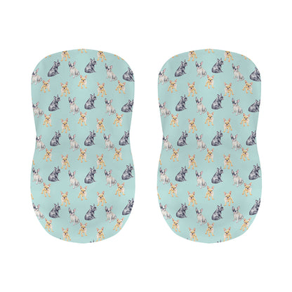 Watercolor French Bulldog Pattern Print Bar Stool Covers