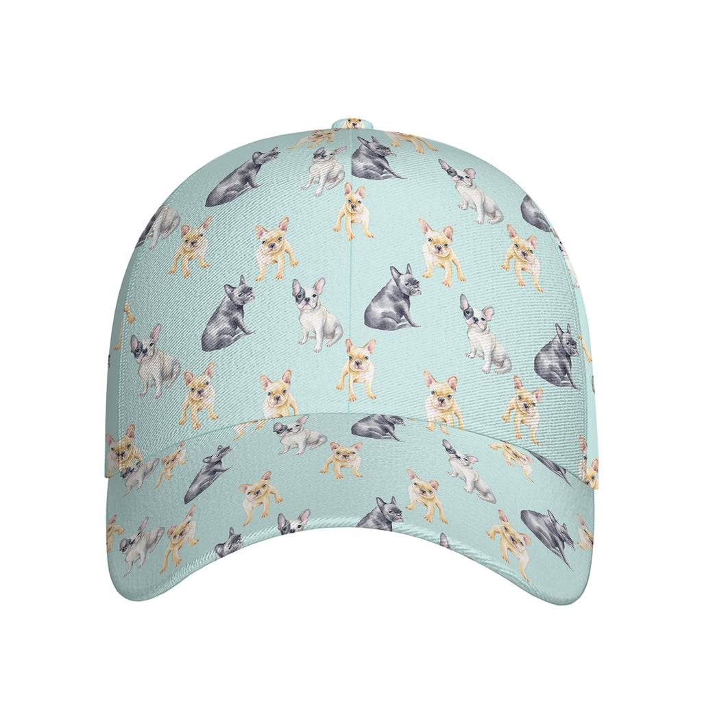 Watercolor French Bulldog Pattern Print Baseball Cap