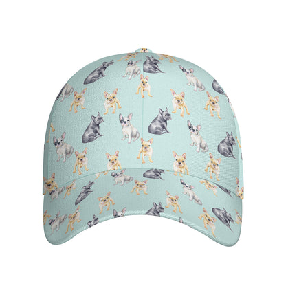 Watercolor French Bulldog Pattern Print Baseball Cap