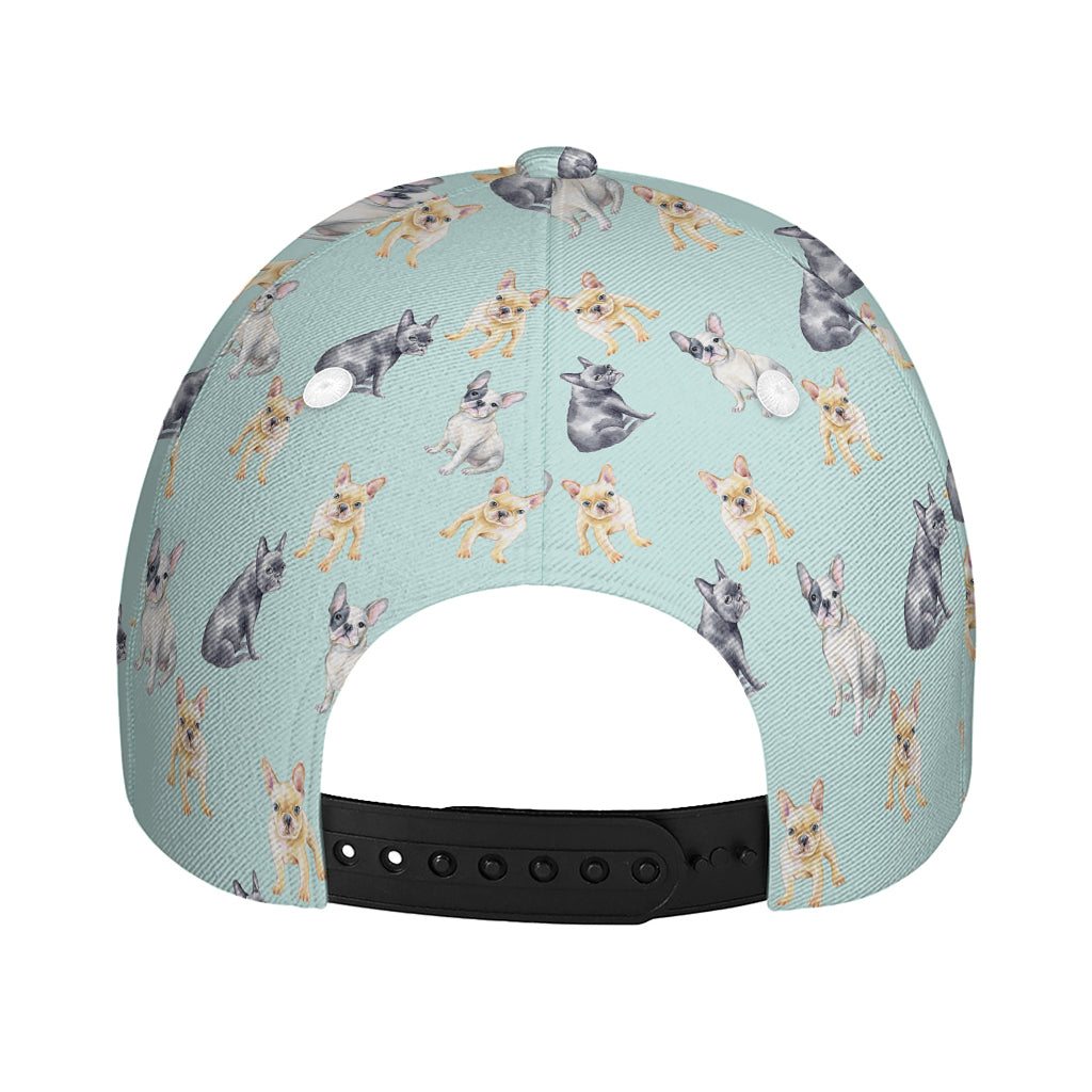 Watercolor French Bulldog Pattern Print Baseball Cap