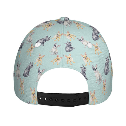 Watercolor French Bulldog Pattern Print Baseball Cap