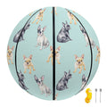 Watercolor French Bulldog Pattern Print Basketball