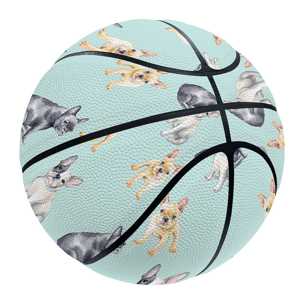 Watercolor French Bulldog Pattern Print Basketball