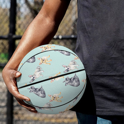 Watercolor French Bulldog Pattern Print Basketball