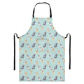 Watercolor French Bulldog Pattern Print Bib Apron With Pocket