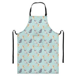 Watercolor French Bulldog Pattern Print Bib Apron With Pocket