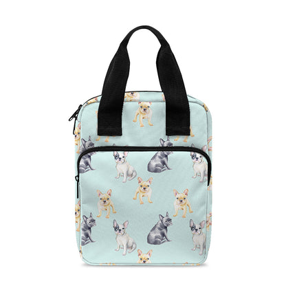Watercolor French Bulldog Pattern Print Bible Tote Bag