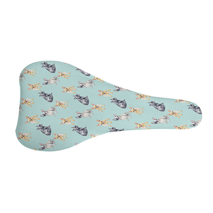 Watercolor French Bulldog Pattern Print Bicycle Seat Cover