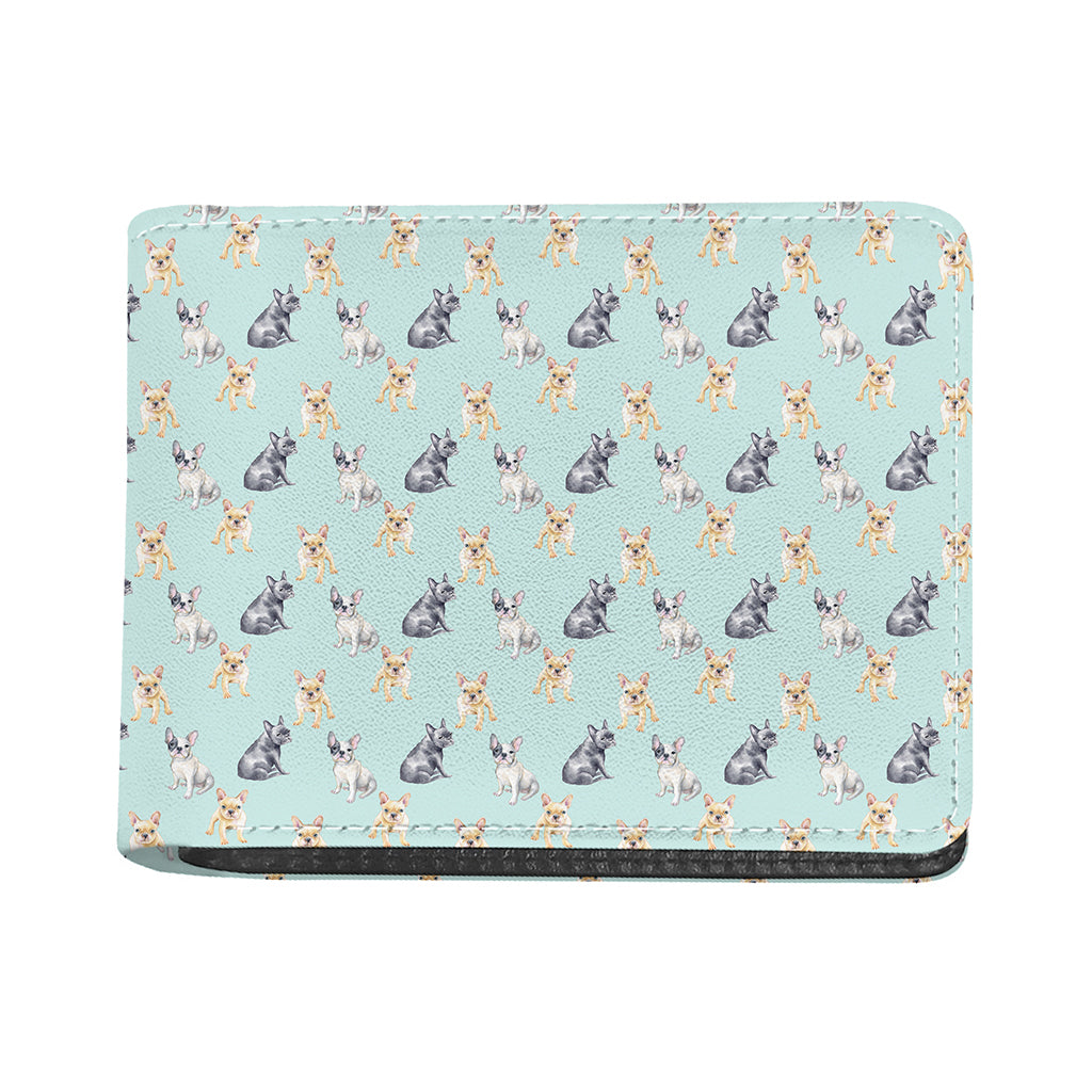 Watercolor French Bulldog Pattern Print Bifold Wallet