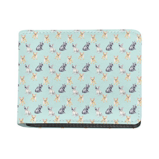 Watercolor French Bulldog Pattern Print Bifold Wallet