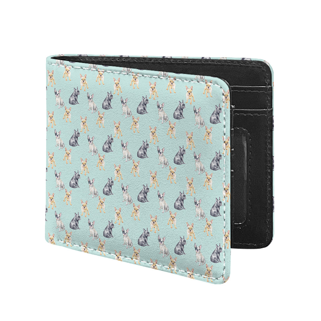 Watercolor French Bulldog Pattern Print Bifold Wallet
