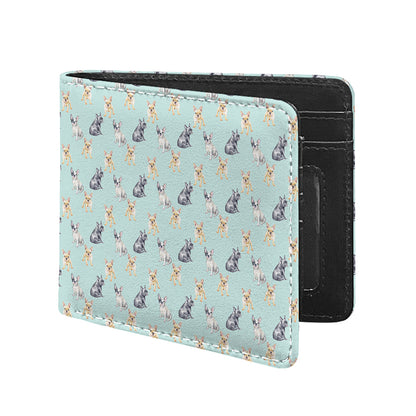 Watercolor French Bulldog Pattern Print Bifold Wallet