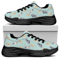 Watercolor French Bulldog Pattern Print Black Chunky Shoes