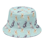 Watercolor French Bulldog Pattern Print Bucket Hat