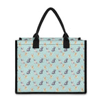 Watercolor French Bulldog Pattern Print Canvas Tote Bag
