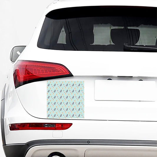 Watercolor French Bulldog Pattern Print Car Sticker