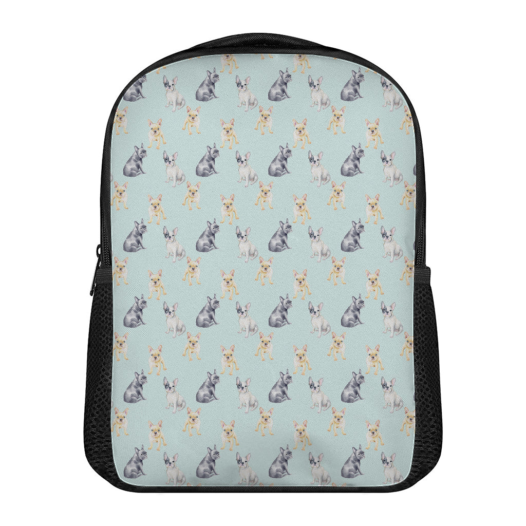 Watercolor French Bulldog Pattern Print Casual Backpack