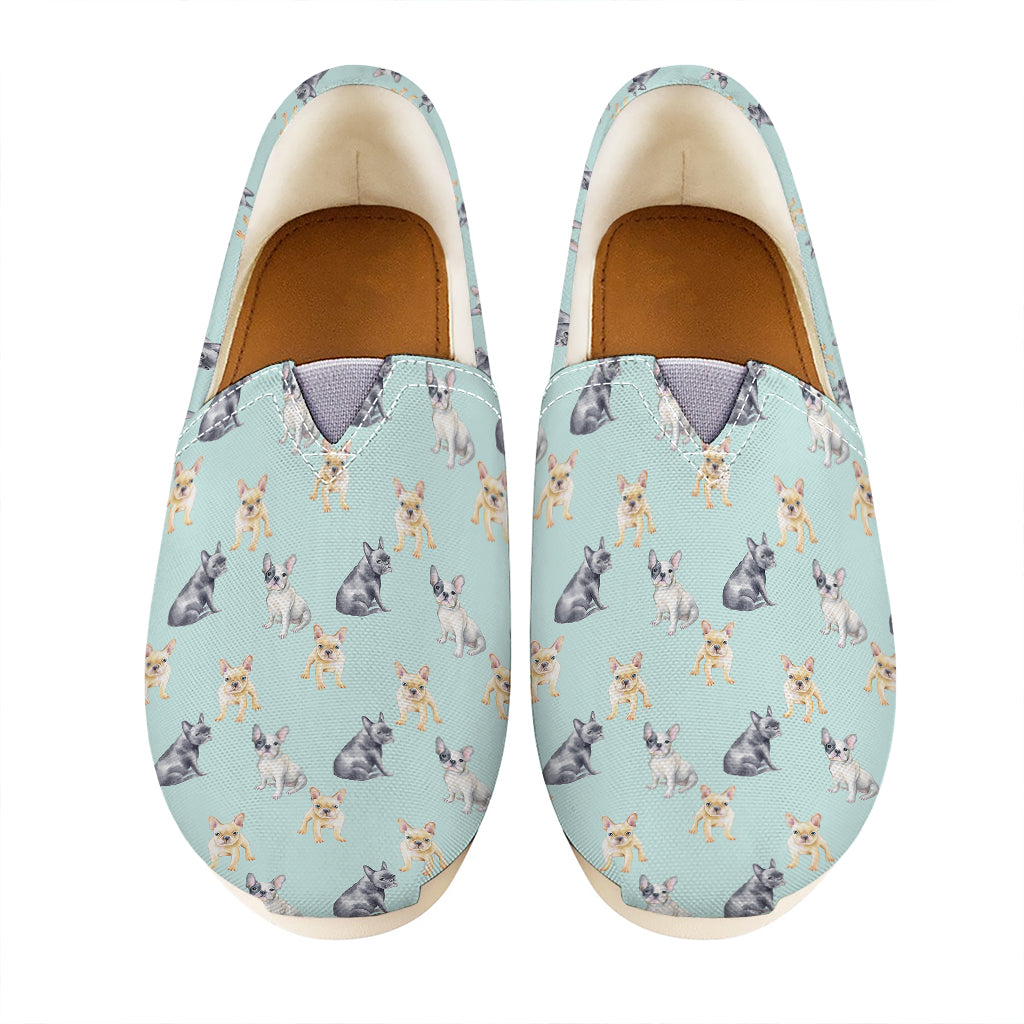 Watercolor French Bulldog Pattern Print Casual Shoes