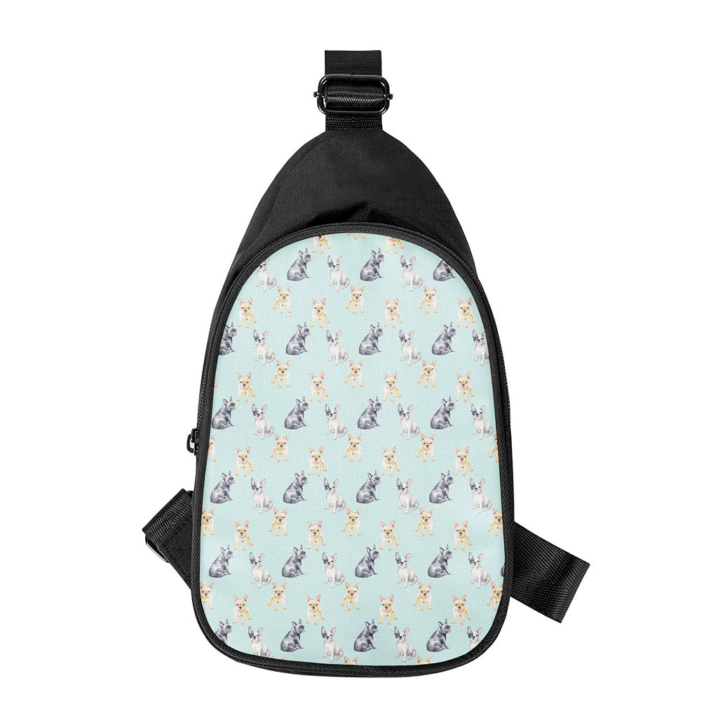 Watercolor French Bulldog Pattern Print Chest Bag