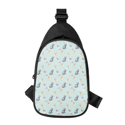 Watercolor French Bulldog Pattern Print Chest Bag