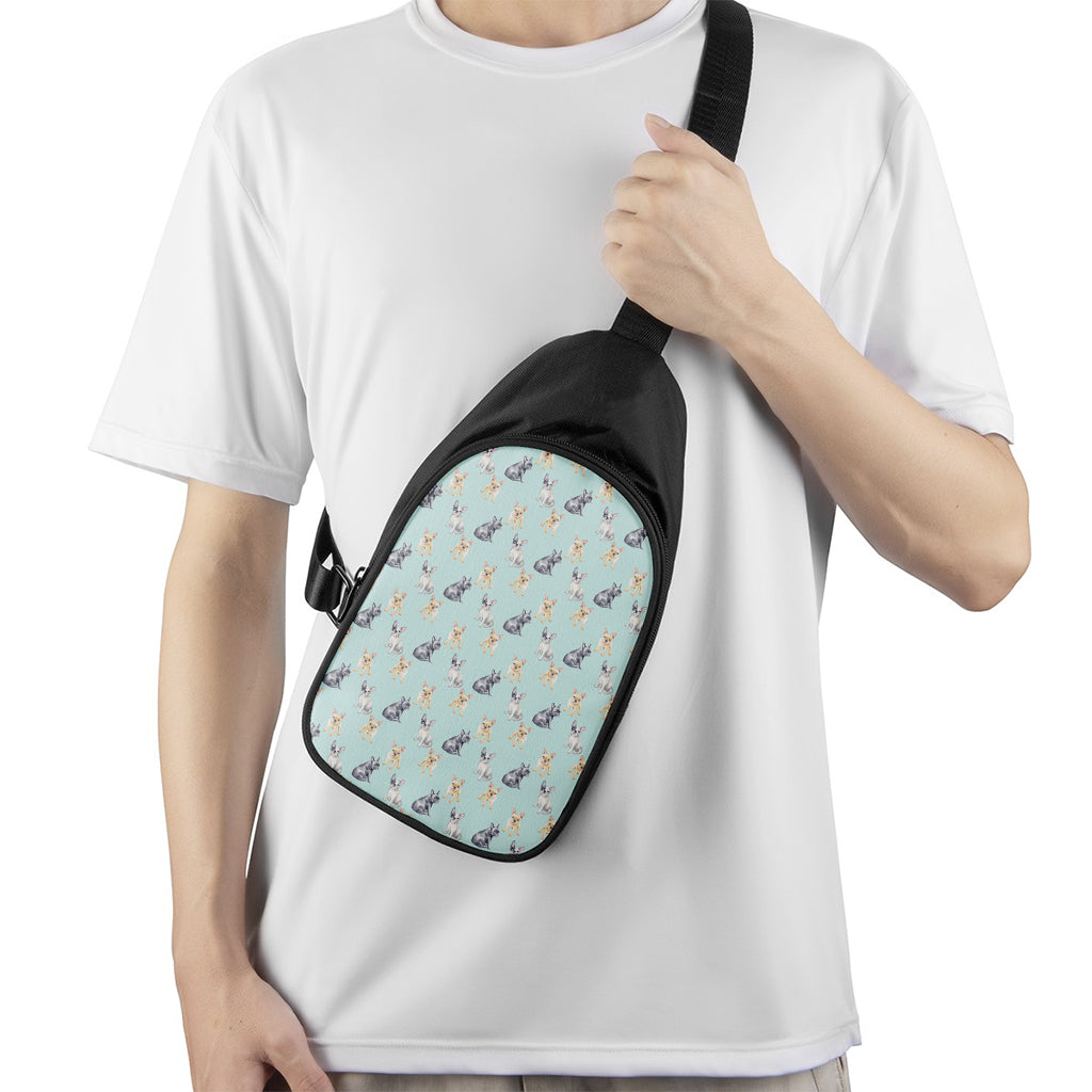 Watercolor French Bulldog Pattern Print Chest Bag