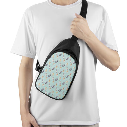 Watercolor French Bulldog Pattern Print Chest Bag