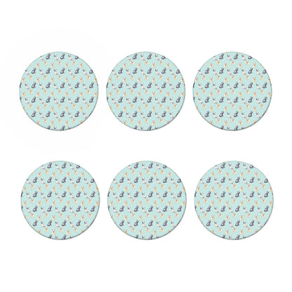 Watercolor French Bulldog Pattern Print Coaster Set