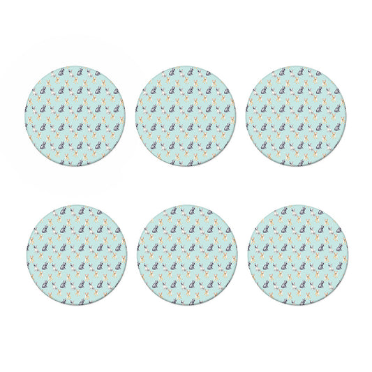 Watercolor French Bulldog Pattern Print Coaster Set