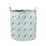 Watercolor French Bulldog Pattern Print Collapsible Laundry Basket