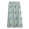 Watercolor French Bulldog Pattern Print Cotton Front Slit Maxi Skirt