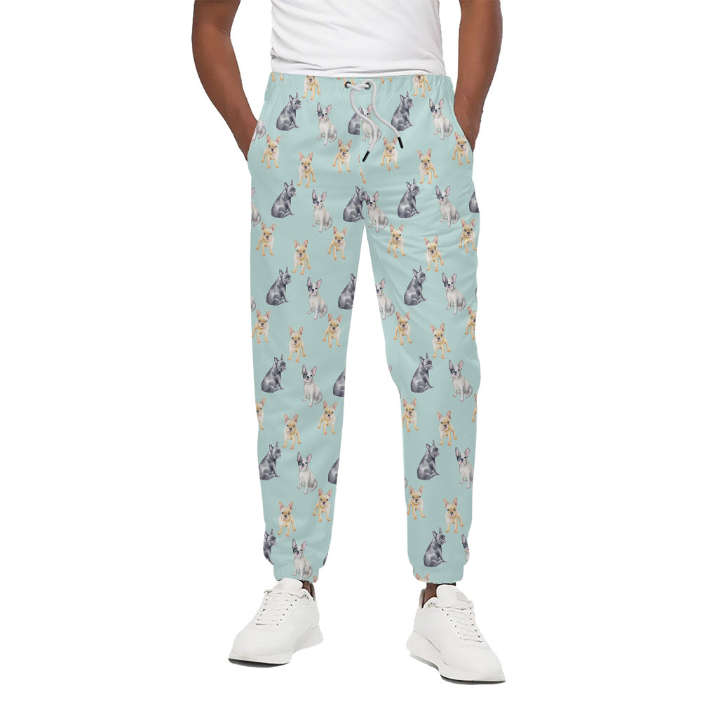Watercolor French Bulldog Pattern Print Cotton Pants