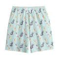 Watercolor French Bulldog Pattern Print Cotton Shorts