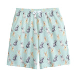 Watercolor French Bulldog Pattern Print Cotton Shorts