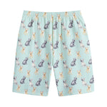 Watercolor French Bulldog Pattern Print Cotton Shorts